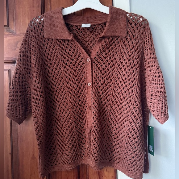 wild fable Tops - Crochet short sleeve top